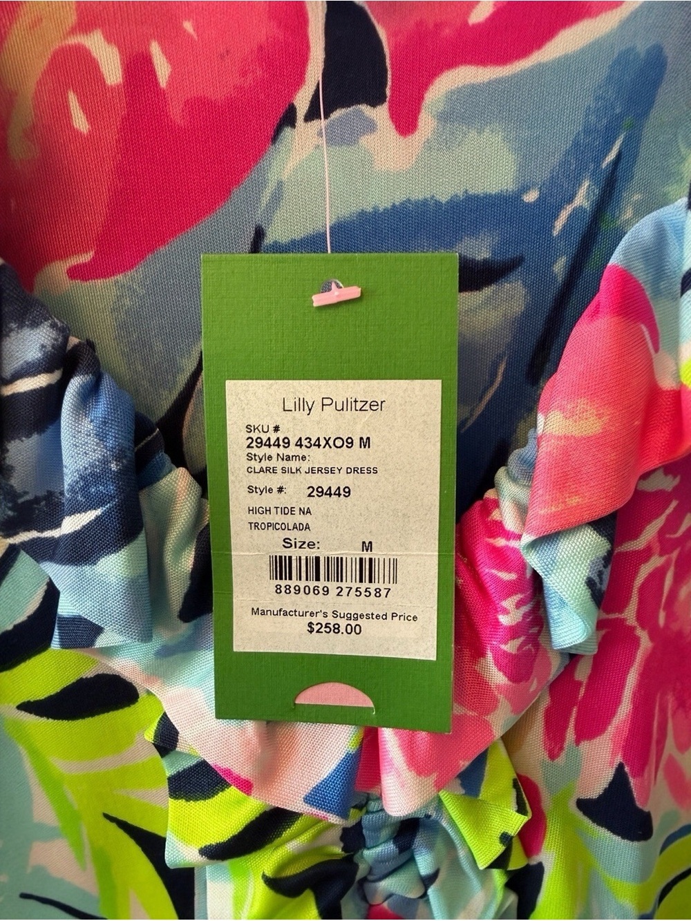 Lilly Pulitzer Clare Jersey Dress Tropicolada High Tide - Picture 3 of 3